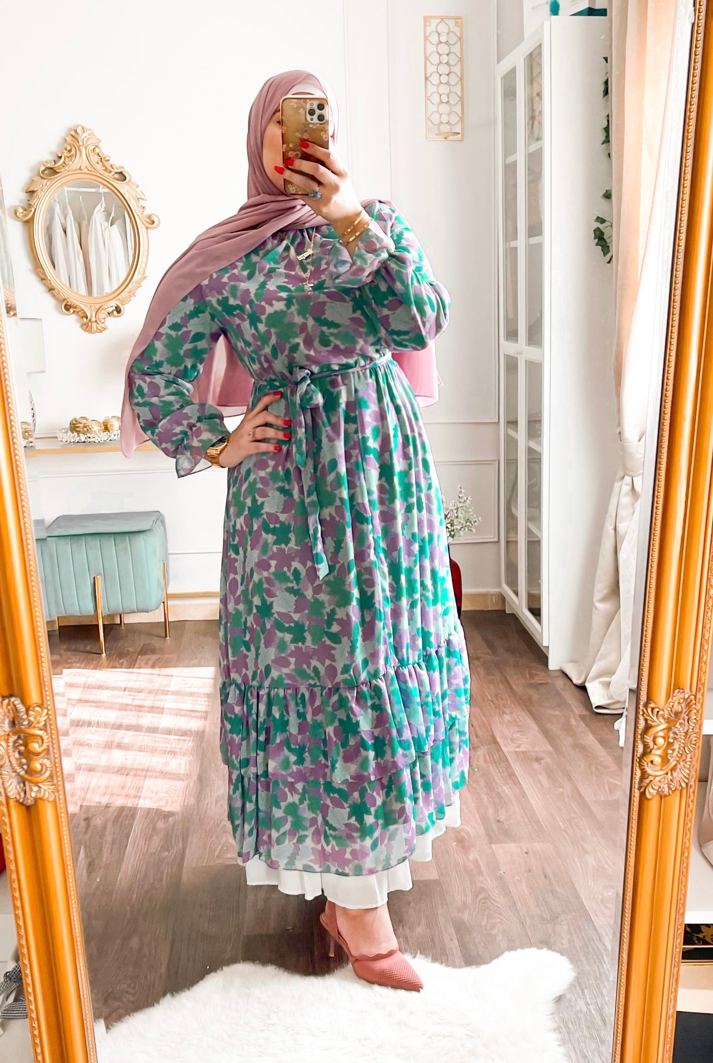 Fully lined chiffon dress