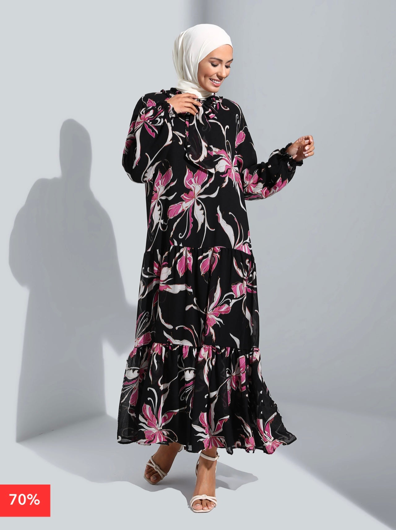 Fully lined chiffon dress