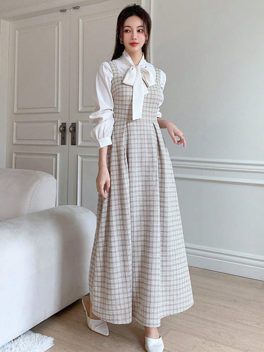 Tweed sleeveless dress