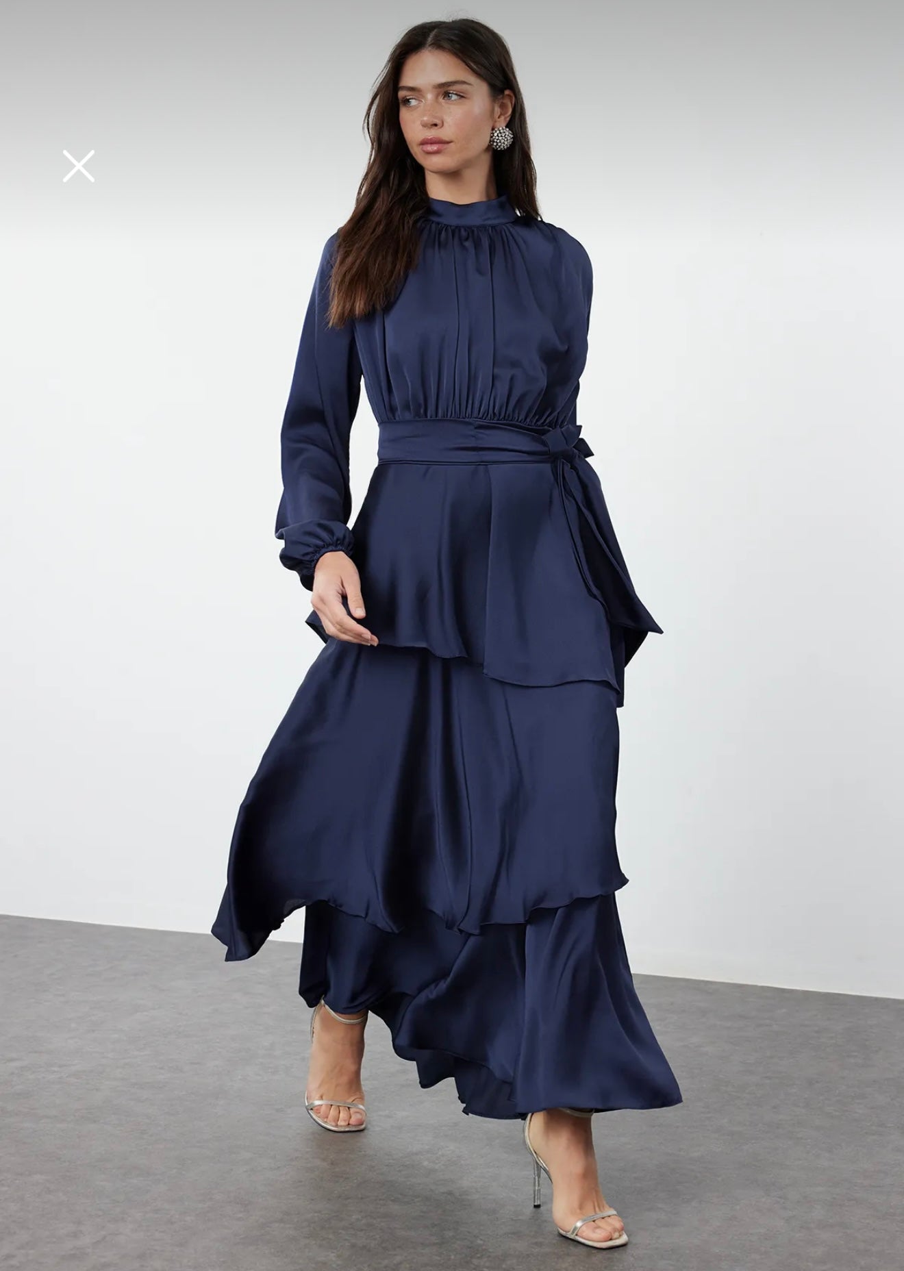 Satin Ruffle Dress