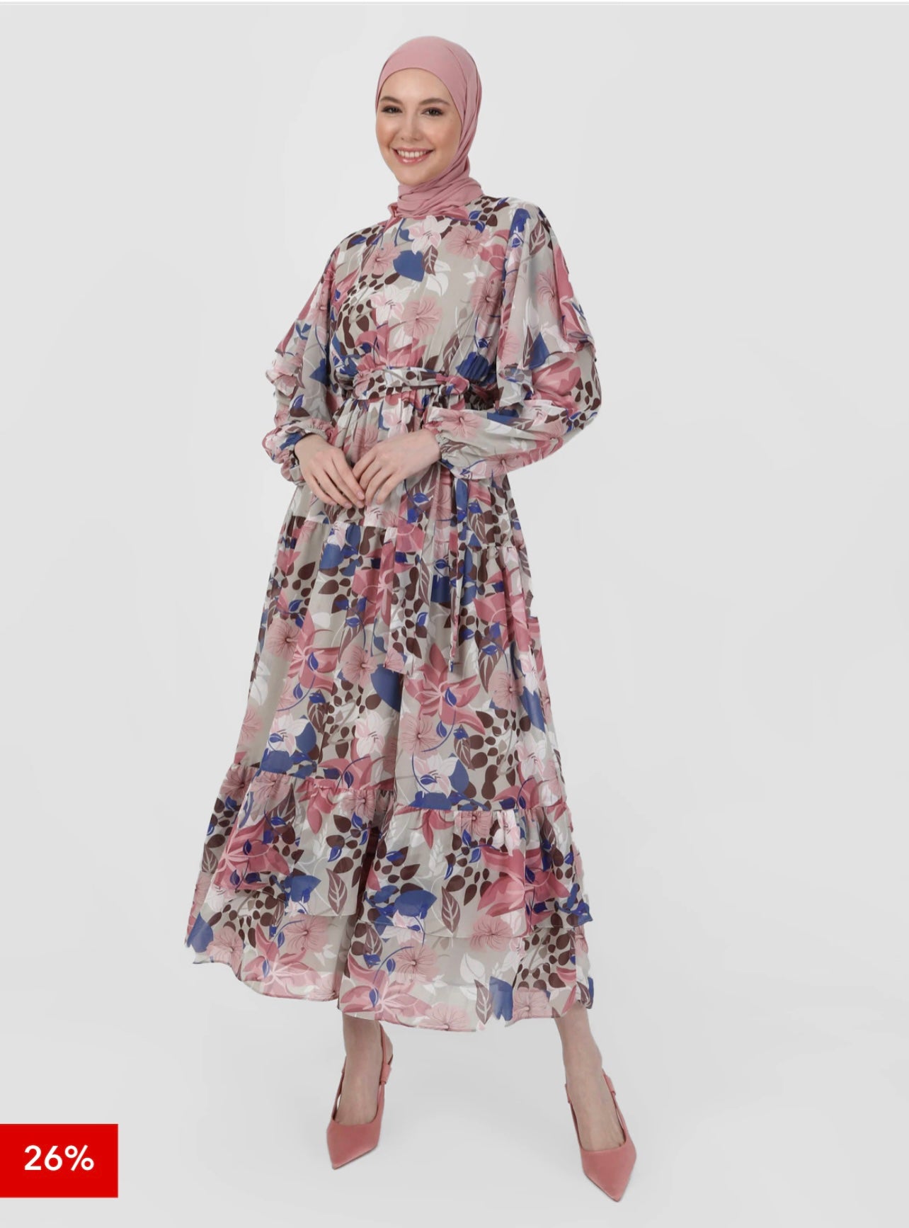 Fully lined chiffon dress