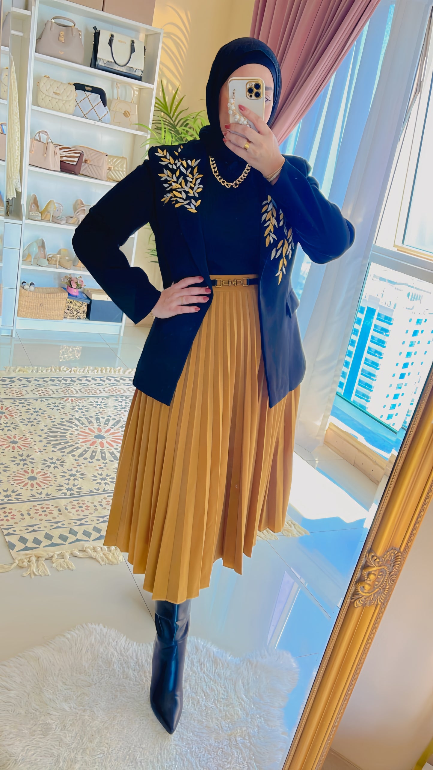MOTF midi skirt and blazer