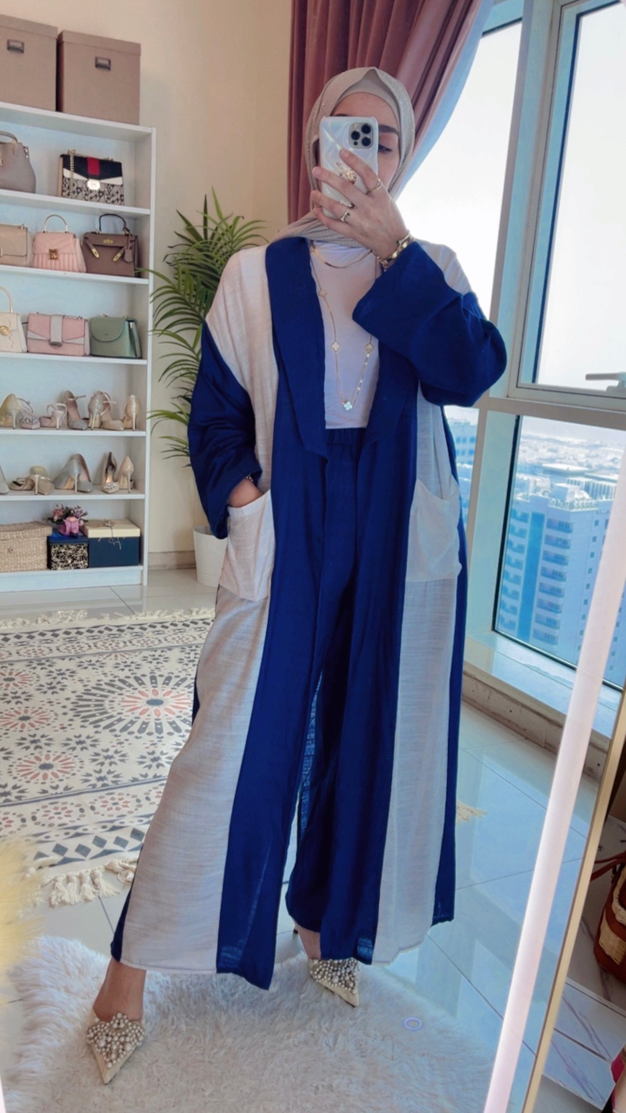 White blue 2 Pcs Set