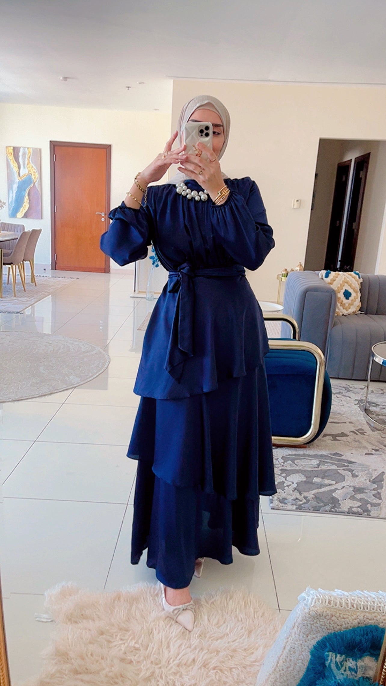 Satin Ruffle Dress