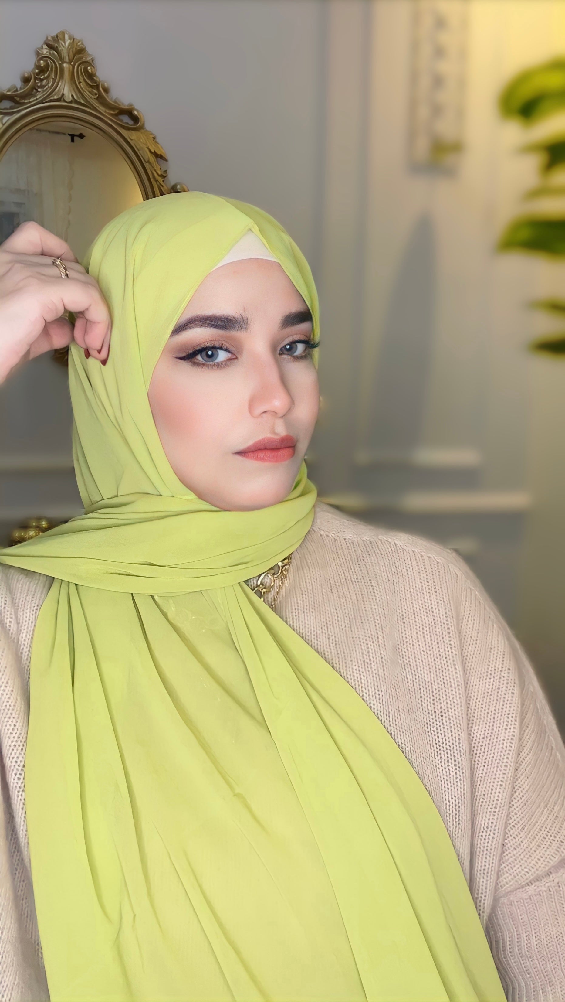 yellow chiffon hijab