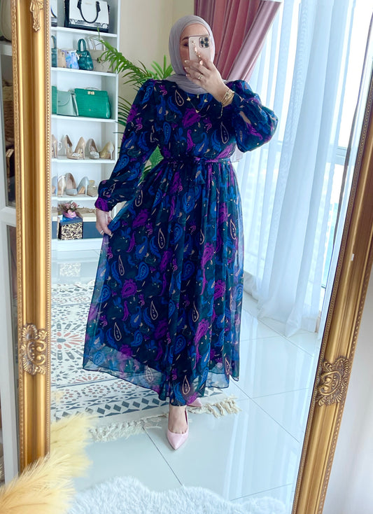 Fully lined chiffon dress