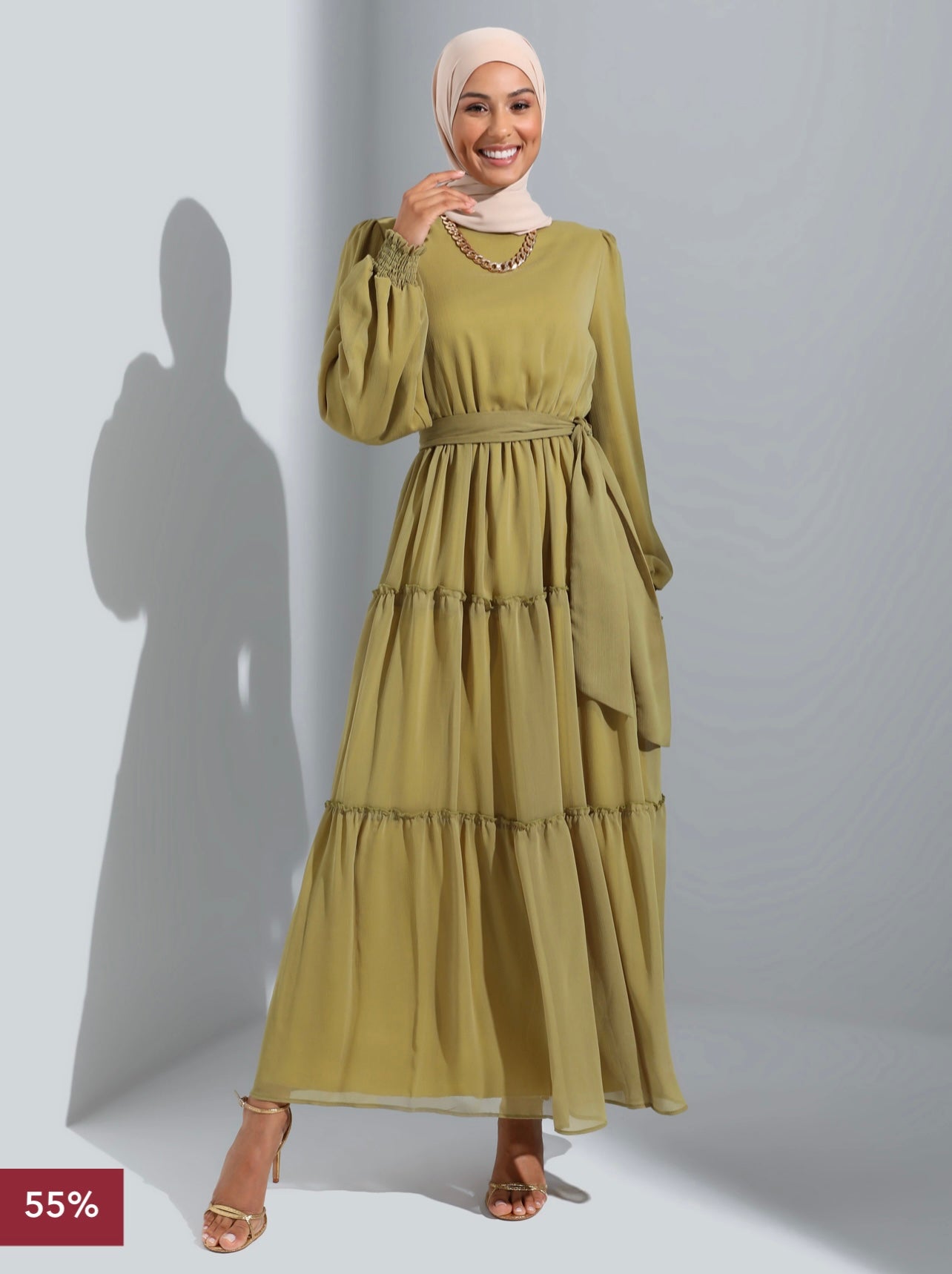 Fully lined chiffon dress
