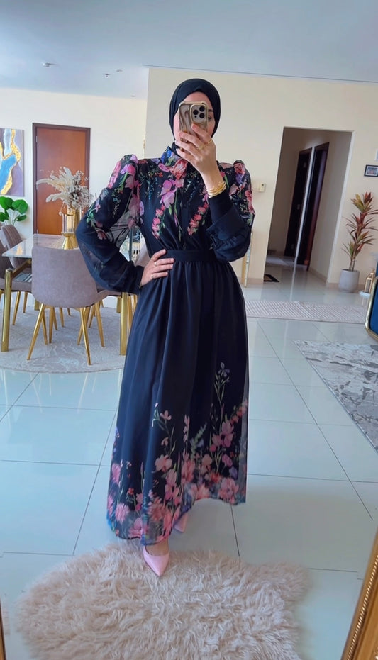 Printed chiffon dress