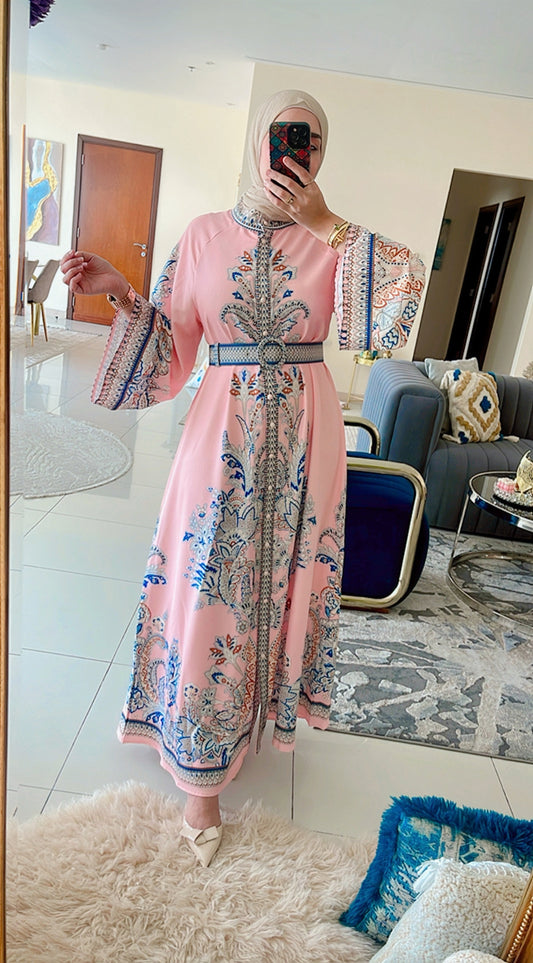 Printed Belted Dress