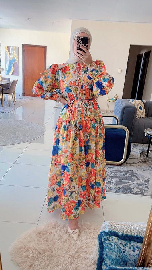Printed Modest Dress