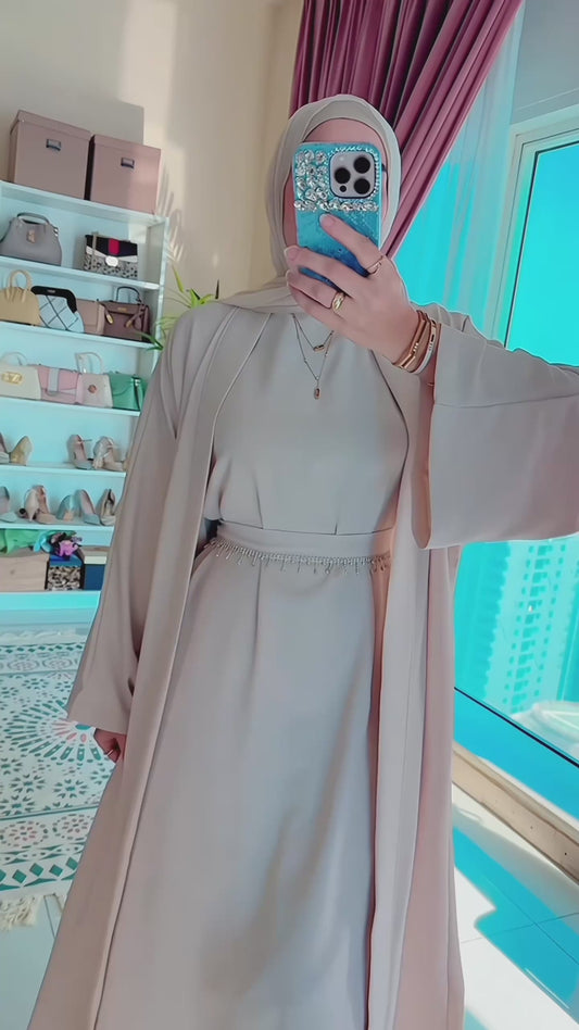 2 Pieces Abaya With Belt