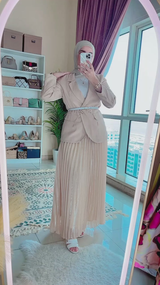 Pleated Skirt with Blazer