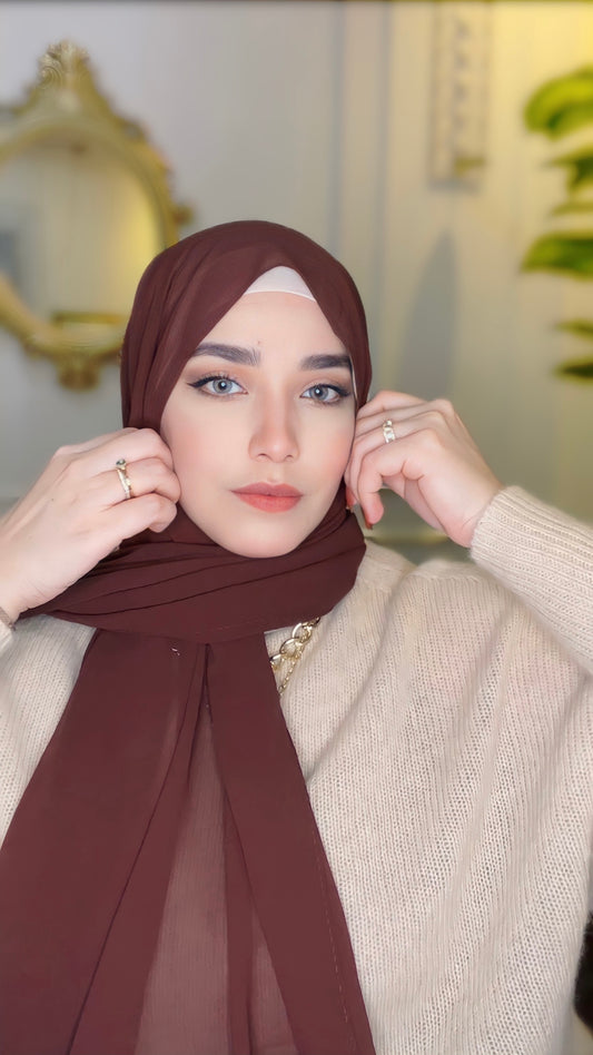 Brown Chiffon Hijab